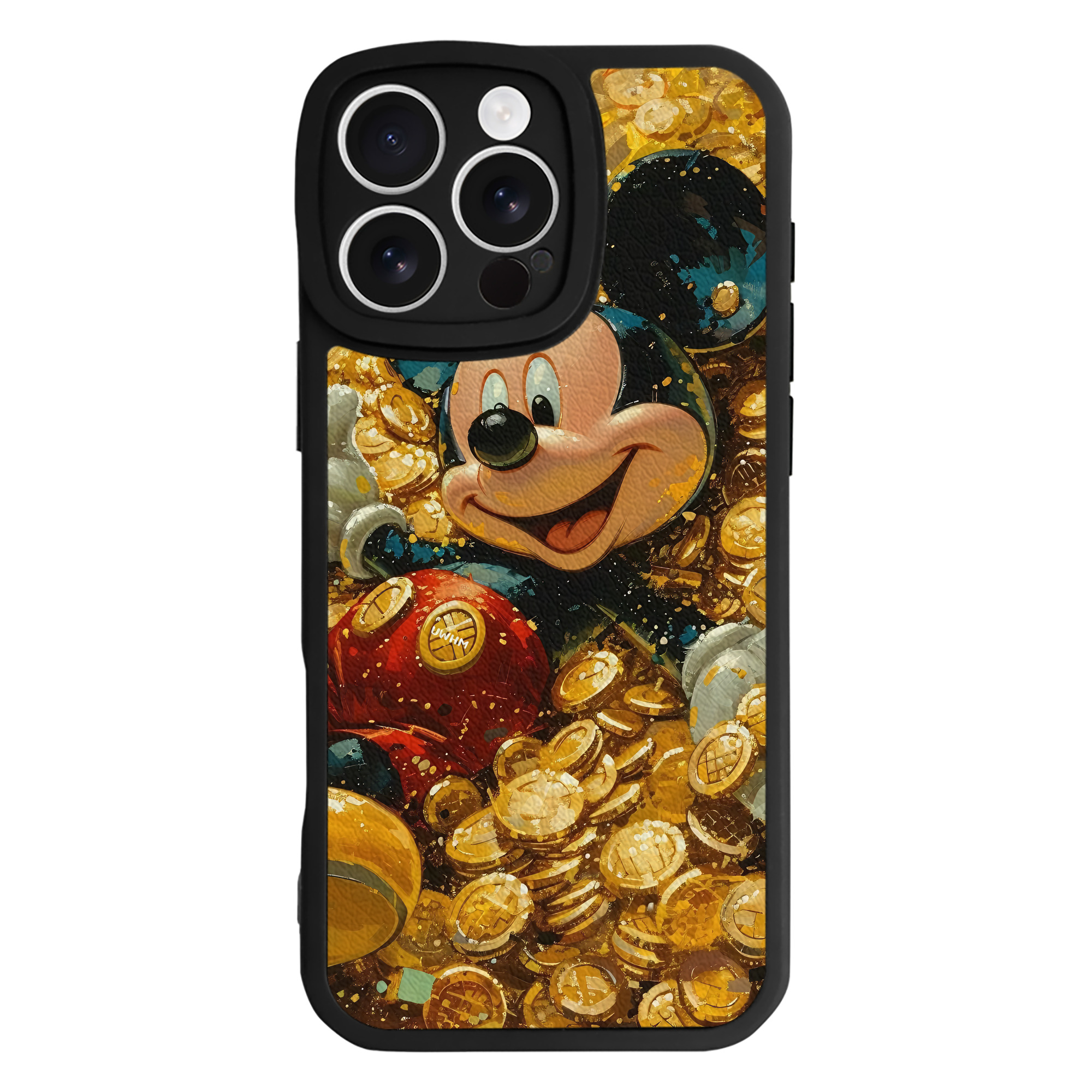 （画像用） ミッキーマウス Mickey Mouse 【iPhone 16シリーズ対応】シリコンスマホケース（レザー調） 材質：シリコン